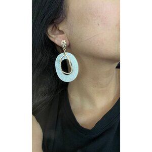 White acrylic earrings big hoops chunky Snow White gold earrings large statement
